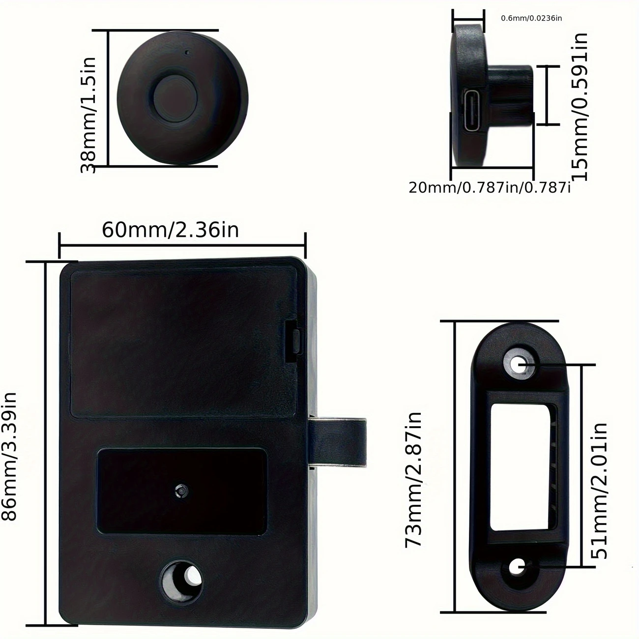 Smart Round Fingerprint Lock for Office Drawers & File Storage - Image 2